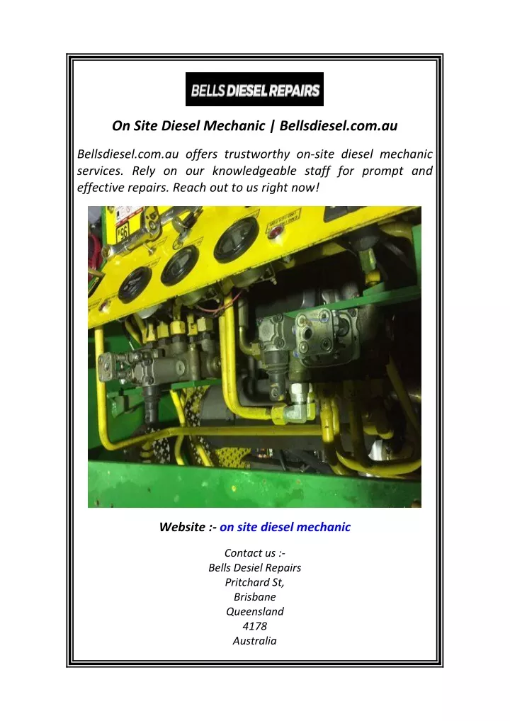 on site diesel mechanic bellsdiesel com au