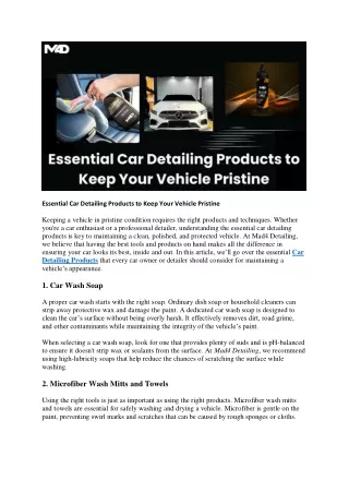 Essential Car Detailing Products to Keep Your Vehicle Pristine