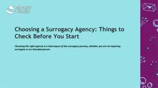 Choosing a Surrogacy Agency Things to Check Before You Start