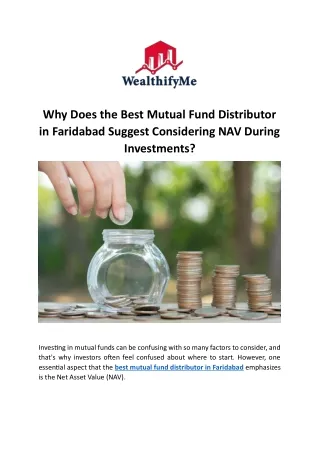 why does the best mutual fund distributor