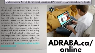 understanding jewish high school credits