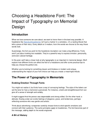 choosing a headstone font the impact