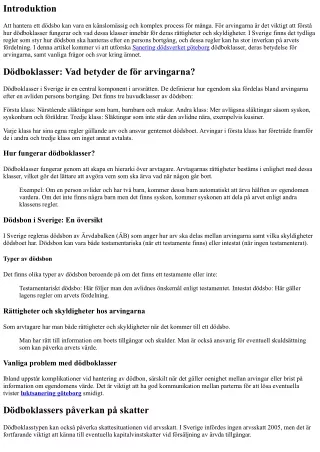 Dödboklasser: Vad betyder de för arvingarna?