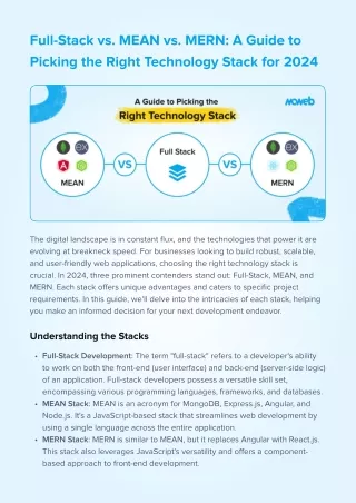 full stack vs mean vs mern a guide to