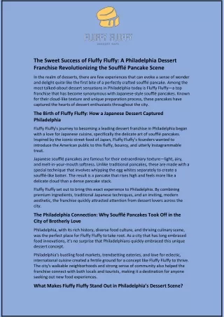 The Sweet Success of Fluffy Fluffy: A Philadelphia Dessert Franchise