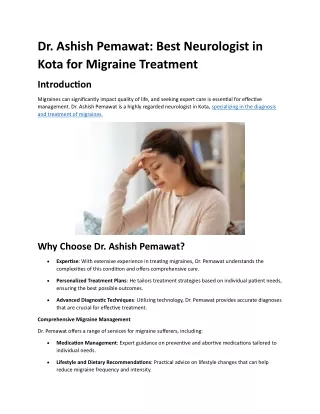Dr ashish migraine treatment