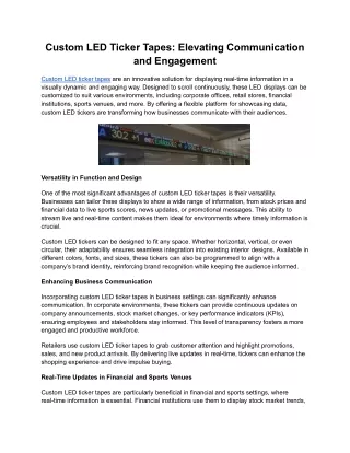 Custom LED Ticker Tapes_ Elevating Communication and Engagement