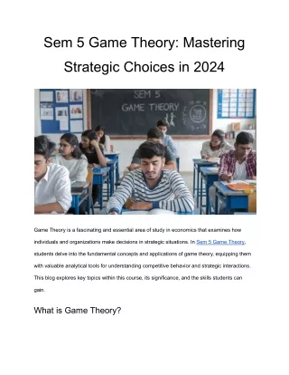 Sem 5 Game Theory_ Mastering Strategic Choices in 2024