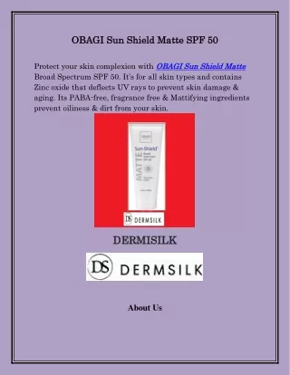 Buy OBAGI Sun Shield Matte,dermsilk.com