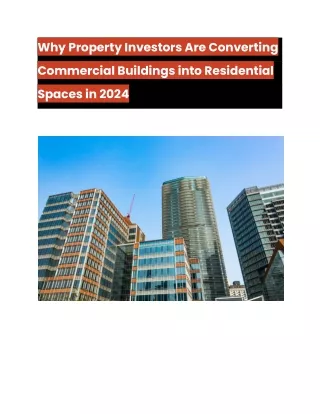 Why Property Investors Are Converting Commercial Buildings into Residential Spaces in 2024- Estate Agents ROYAL WHARF