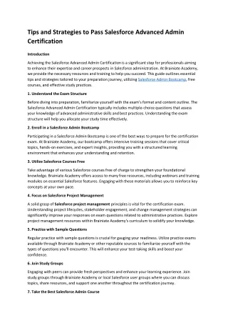 tips and strategies to pass salesforce advanced