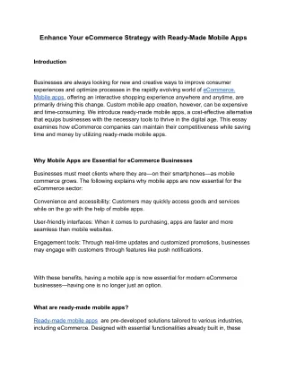 enhance your ecommerce strategy with ready made