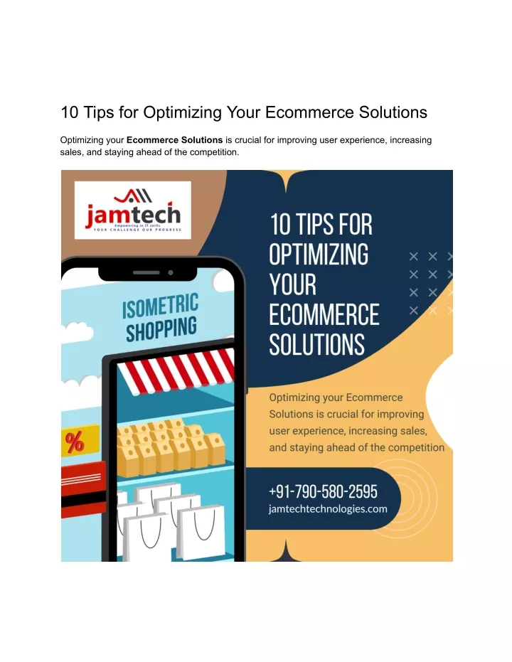 10 tips for optimizing your ecommerce solutions