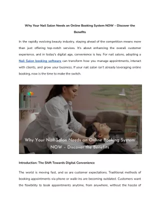 Why Your Nail Salon Needs an Online Booking System NOW – Discover the Benefits
