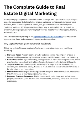 The Ultimate Guide to Digital Marketing for Real Estate