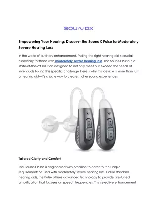 empowering your hearing discover the soundx pulse