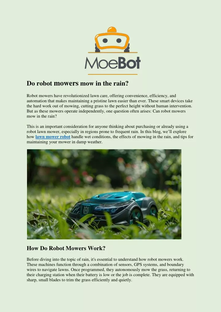 do robot mowers mow in the rain