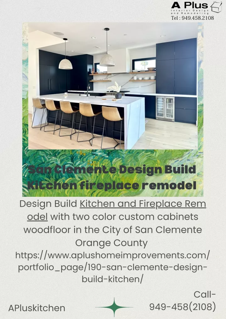 san clemente design build kitchen fireplace