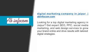 digital marketing company in jaipur  | abinfocom.com