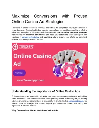 Online Casino Ad Strategies