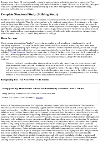 example moist report all structures