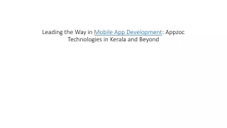 Leading the Way in Mobile App Development