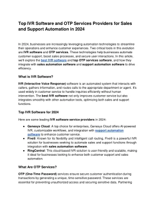 top ivr software and otp services providers