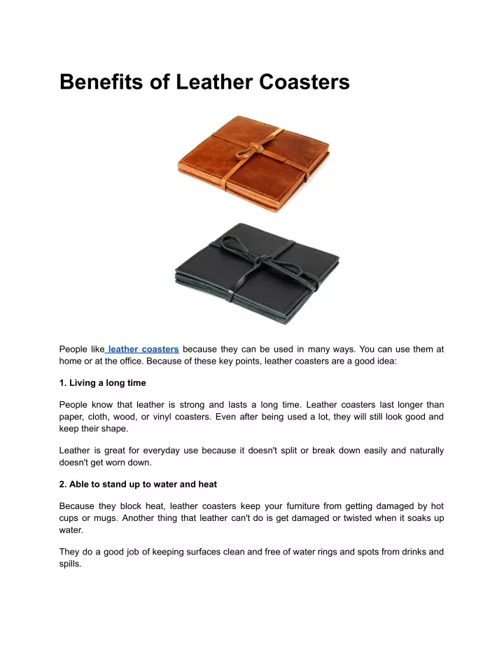 benefits of leather coasters