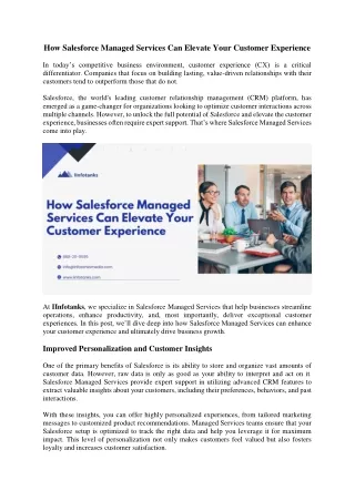 How Salesforce Managed Services Can Elevate Your Customer Experience