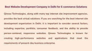 Best Website Development Company in Delhi for E-commerce Solutions