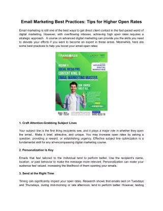 Email Marketing Best Practices - Tips for Higher Open Rates