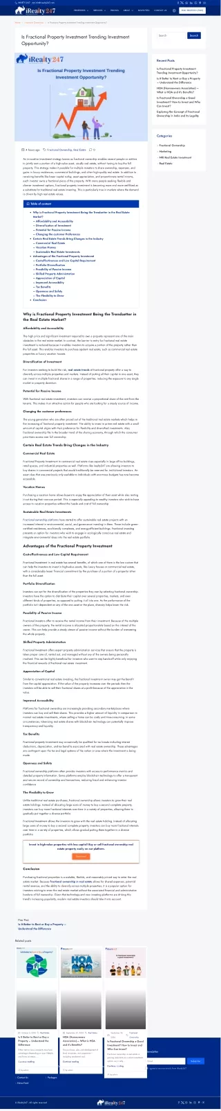 Fractional Property Investment: A Trending Investment Opportunity