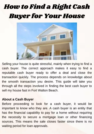 How to Find a Right Cash Buyer for Your House (1)
