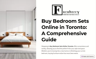 Buy Bedroom Sets Online in Toronto: Your Ultimate Guide