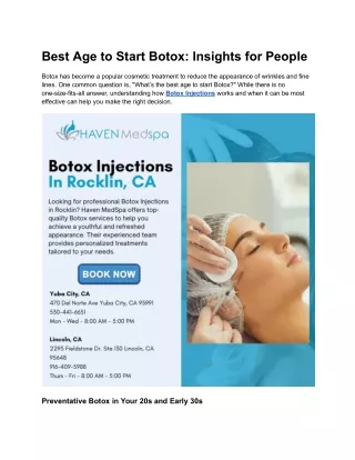 Best Age to Start Botox_ Insights for People