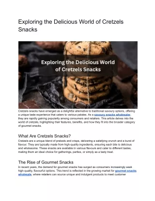 Exploring the Delicious World of Cretzels Snacks