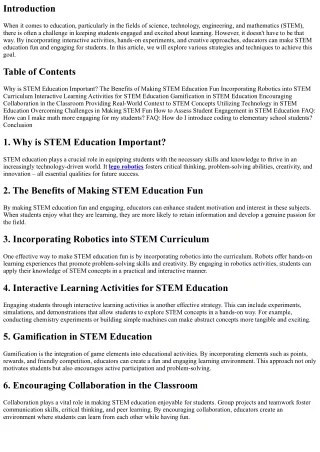 How to Make STEM Education Fun and Engaging for Students