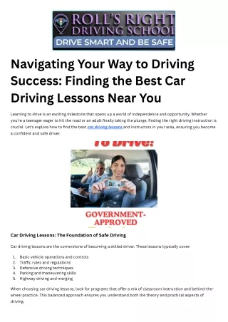 Car driving classes near me