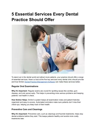 5 essential services every dental practice should