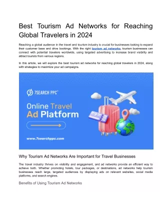 Best Tourism Ad Networks for Reaching Global Travelers in 2024