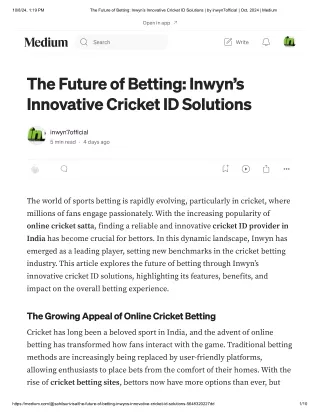 The Future of Betting_ Inwyn’s Innovati...by inwyn7official _ Oct, 2024 _ Medium