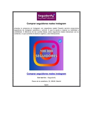Comprar seguidores reales instagram