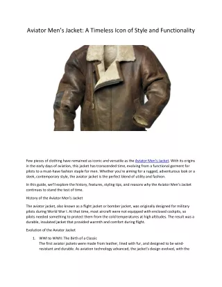 aviator men s jacket a timeless icon of style