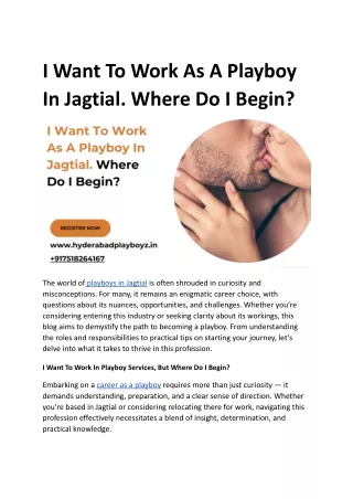 i want to work as a playboy in jagtial where