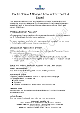 How To Create A Sheryan Account For The DHA Exam?