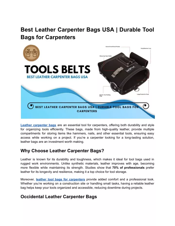 best leather carpenter bags usa durable tool bags