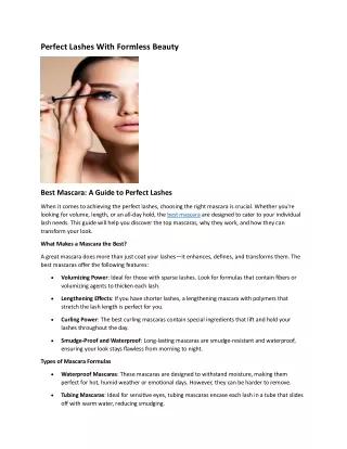 Get Perfect Lashes With Formless Beauty Mascara