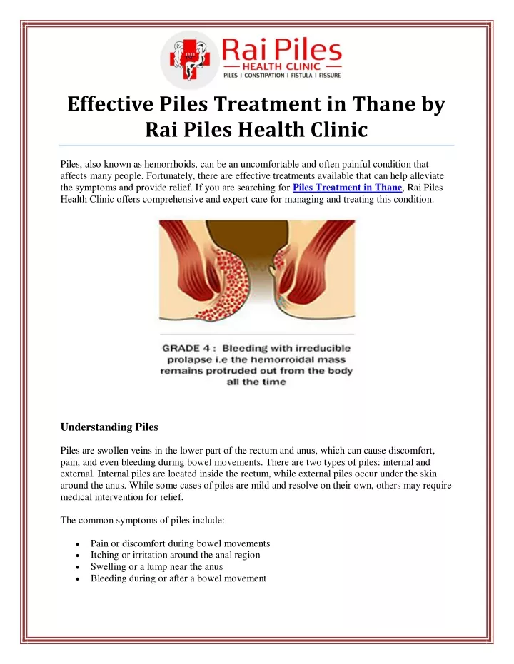 effective piles treatment in thane by rai piles