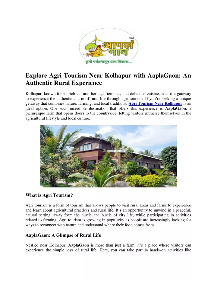 explore agri tourism near kolhapur with aaplagaon