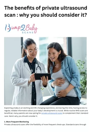 The benefits of private ultrasound scan : Why you should consider it?
